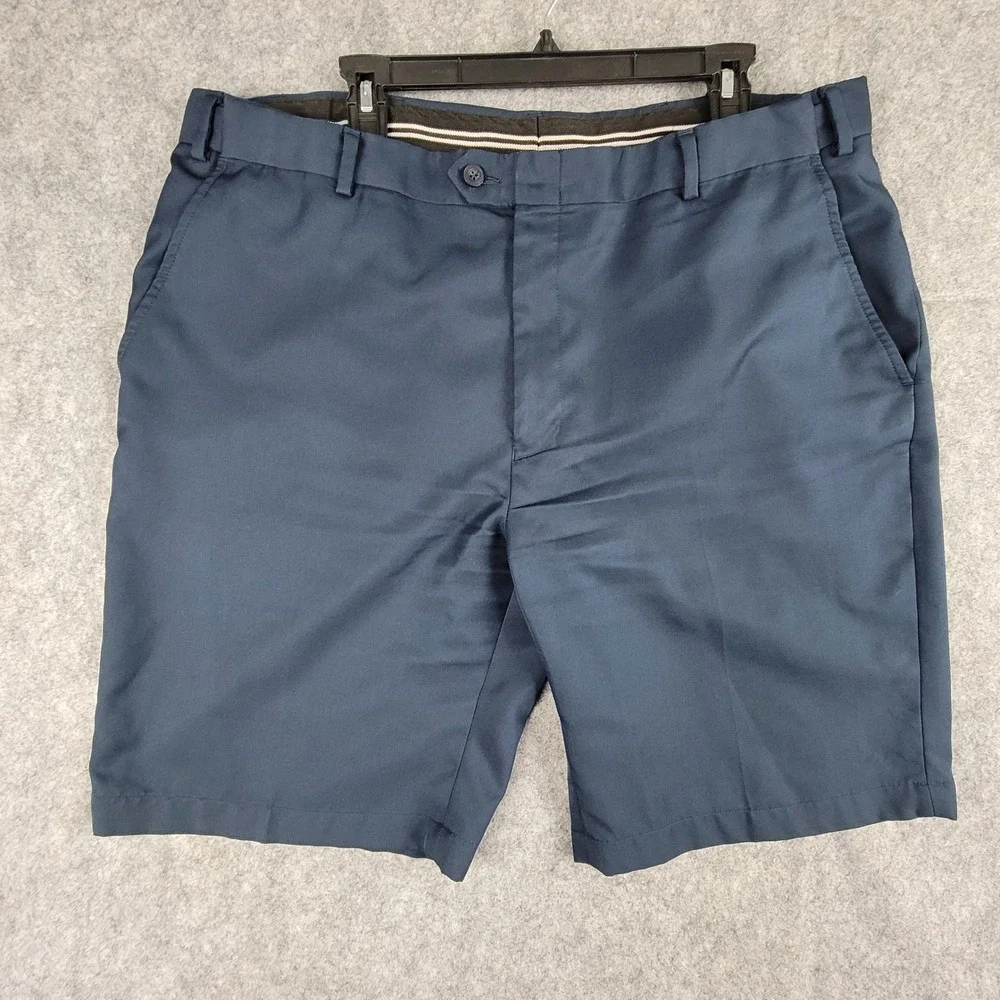 Jos. A. Bank Traveler Shorts Mens 40 Navy Blue Tailored Fit Flat Front Polyester